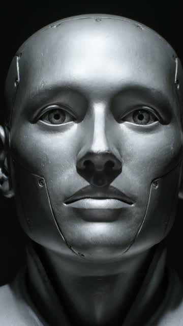 Visage de robot froid, généré par IA